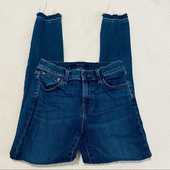 J Brand Mid Rise Skinny Step Hem Jeans